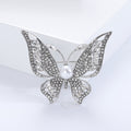 Crystal Butterfly Brooch With Pearl Body Decorative Lapel Pin view 9