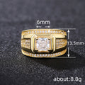 Square Solitaire Pave Signet Ring In Polished Gold Tone view 4