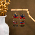Antique Bronze Thread Disc Bead Leaf Tassel Hook Earrings view 3