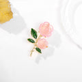 Red Gold Tone Flower Enamel Metal Brooch Pin 4 x 6.2 cm view 4