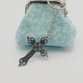 Silver Tone Ornate Cross Pendant Keychain With Split Ring And Chain view 4