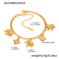 Gold Elephant Clover Charm Bracelet And Clip-On Pendant Charms view 6