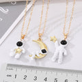 Gold Tone Astronaut, Moon and Star Pendant Necklaces in Three Designs view 5