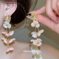 Acrylic Flower Vine Drop Stud Earrings in Eight Colors view 4