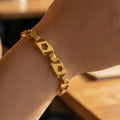 Flower Cutout Link Bracelets in Gold and Silver Tone view 4