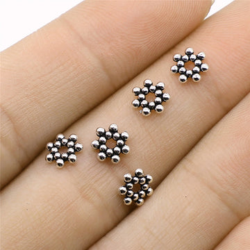 Clustered Ball Flower Spacer Bead in Antique Silver Tone