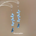 Blue Butterfly Cascade Hook Earrings With Teardrops view 2