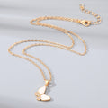 Gold Tone White Shell Butterfly Moon and Hexagon Pendant Necklaces view 4