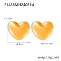 Polished Heart Stud Earrings Two-Tone Gold And Steel view 7