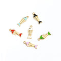 Enamel-Look Silver Gold Fish Bone Alloy Charms in 14 Styles view 2
