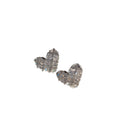 Gold And Silver Tone Pave Heart Stud Earrings Decorative Jewelry view 5