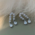 Crystal Loop Clip On Earrings With Teardrop Dangles view 2