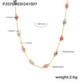 Natural Stone Station Necklace Gold Chain Snake Layer Styles view 8