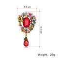 Aqua Gold Tone Flower Crystal Two Designs Metal Brooch Pin view 2