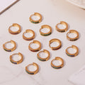 Gold Double Row Zircon U-Huggie Earrings Multi Size view 3