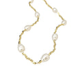 Gold Tone Irregular Pearl Beaded Strand Necklace Fashion Jewelry view 5