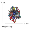 Antique Leaf Cluster Brooch Large Center Crystal Four Colors view 5