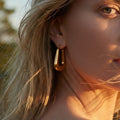 Tapered Open Center Hoop Earrings in Gold and Silver Tone view 4