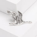 Flying Bird Brooch A Textured Flying Bird Silhouette In An Antiqued Metal Finish view 6