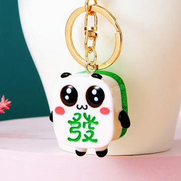Mahjong Tile Character Keychains with Gold or Silver Tone Clasps