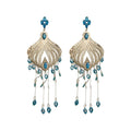 Filigree Fan Beaded Tassel Earrings in Polished Statement Design view 5