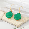 Gold Tone Irregular Druzy Style Hook Earrings in Four Colors view 6