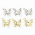 Crystal-Accented Gold Silver Butterfly Alloy Pendant Components in 2 Styles view 4