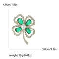 Four Leaf Clover Brooch With Teardrop Crystals and Pearl view 4