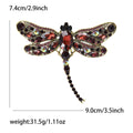 Jeweled Dragonfly Brooch with Faceted Wings and Long Tail view 11