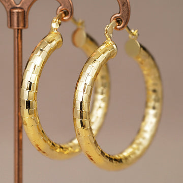 Gold Tone Textured Hoop Earrings Eight Style Assortment