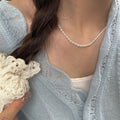 Pearl Cross Pendant Round Strand Baroque Bead Necklace Mix view 4
