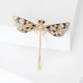 Crystal Dragonfly Brooch Pin in Three Wing Colorways view 5