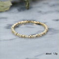 Beaded Textured Ultra-Slim Eternity Ring In Polished Gold Tone view 5