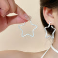 Painted Star and Round Hoop Earrings in Four Colors view 8