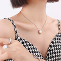 Smooth Puffy Heart Pendant Necklace Thin Snake Chain view 7