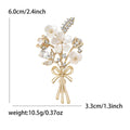 Crystal Flower Bouquet Brooch in Silver and Gold Tones view 5