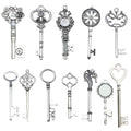 Antique Silver Key Metal Charms with 34 Listed Options view 1