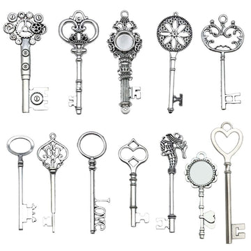 Antique Silver Key Metal Charms with 34 Listed Options