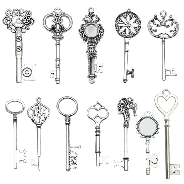 Antique Silver Key Metal Charms with 34 Listed Options