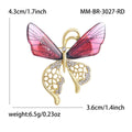 Butterfly Insect Brooch Translucent Wings Rhinestone Body Pin view 9