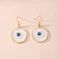 Gold Ring Resin Eyeball Drop Earrings Blue Pink 2 Colors view 5