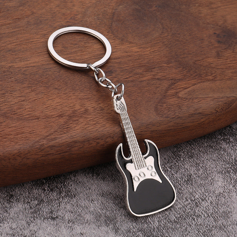 Metal Guitar Keychain Musical Instrument Pendant for Event Gifts