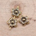Daisy Flower Metal Beads in 3 Metal Finishes for Jewelry Making view 3