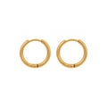 Mini Round Huggie Hoop Earrings Gold And Steel Tones view 5