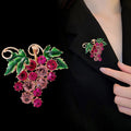 Red Green Grape Crystal Two Designs Metal Brooch Pin view 4