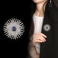 Sunflower Crystal Two Designs Metal Brooch Pin for Jackets and Lapels view 4