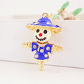 Gold-Tone Alloy Scarecrow Keychain With Clear Faceted Accents view 3