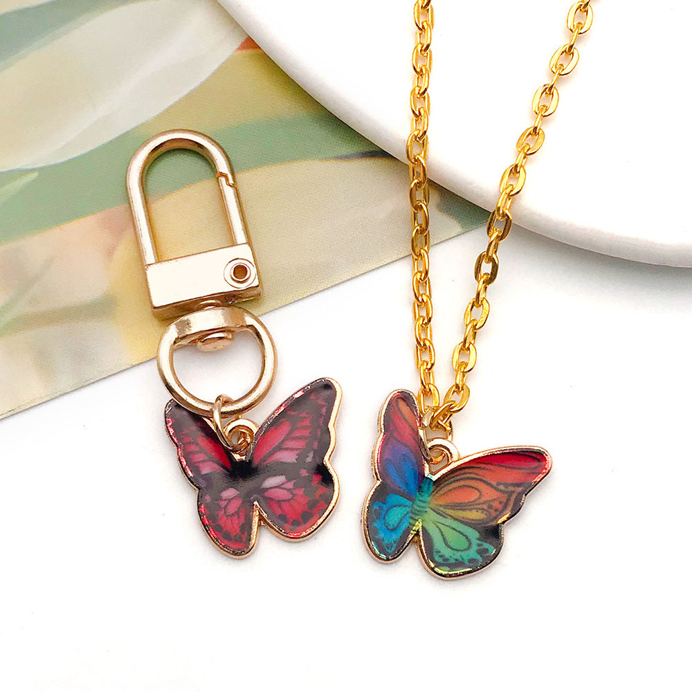 Colorful Enamel Zinc Alloy Butterfly Charm Pendant for DIY Earrings and Keychain Jewelry