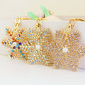Rhinestone Snowflake Keychain With Pearl-Like Center, 3 Color Styles view 9