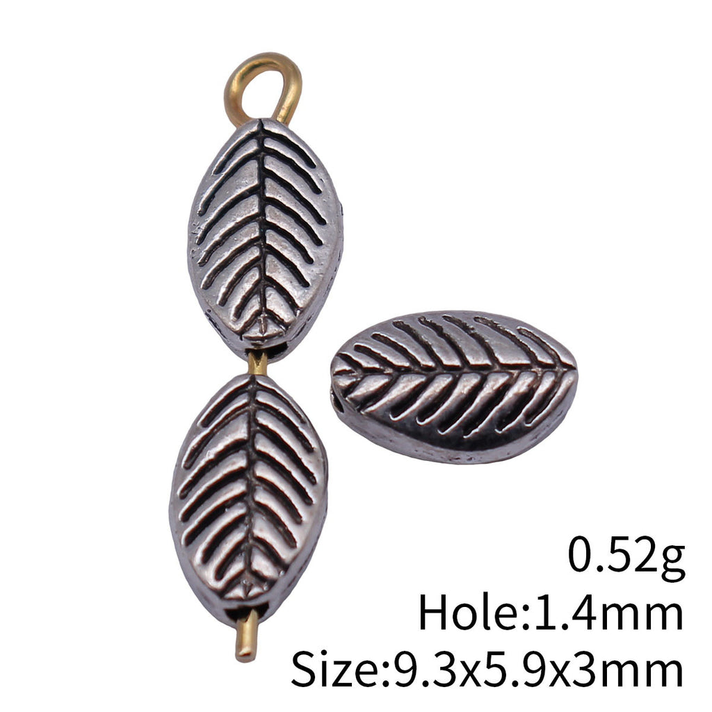 9.3x5.9x3mm 0.52g Multicolor Zinc Alloy Leaf Small Hole Loose Metal Beads for DIY Bracelet Jewelry Making